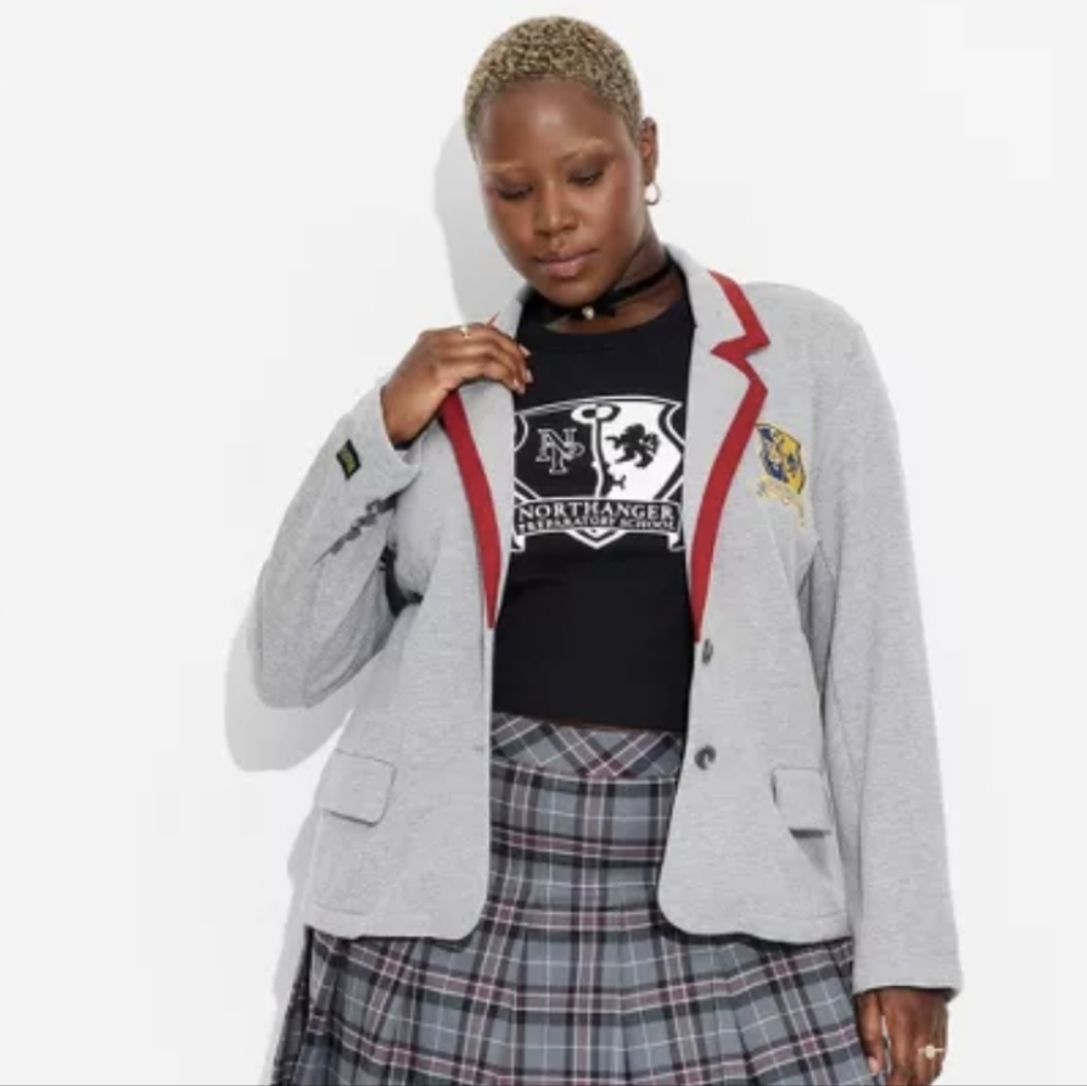 Women's Target Exclusive Beetlejuice Astrid Graphic Blazer NWT